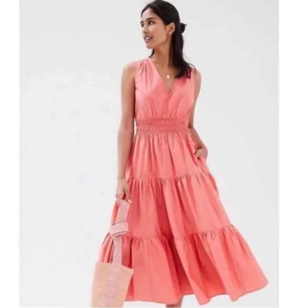 Mauve Coral Sleeveless Tiered Dress